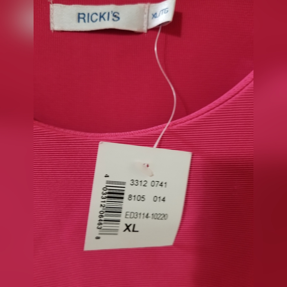 Ricki’s Pink Short Sleeve Tunic Top Side Zipper Stripe Detail XL - Picture 2 of 7